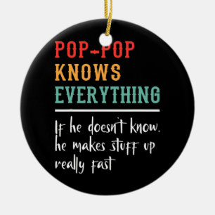 Poppop kent alles wat het beste is voor een pop keramisch ornament