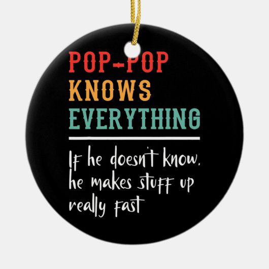 Poppop kent alles wat het beste is voor een pop keramisch ornament (Voorkant)