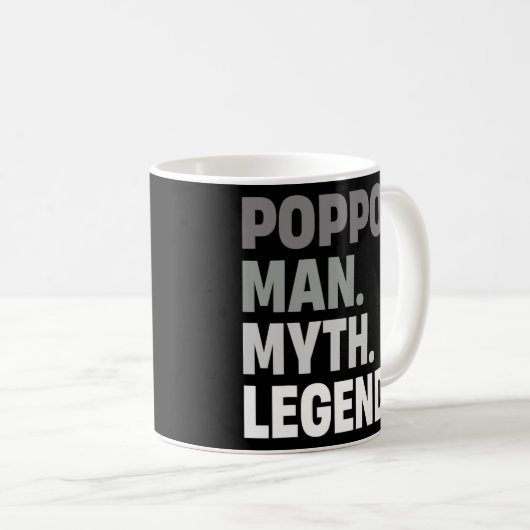PopPop Man Myth Legend Funny Father Gift Dad voor Koffiemok (Voorkant rechts)