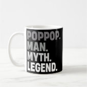 PopPop Man Myth Legend Funny Father Gift Dad voor Koffiemok (Links)