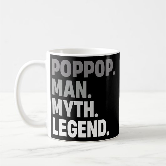PopPop Man Myth Legend Funny Father Gift Dad voor Koffiemok (Links)
