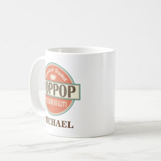 Poppop Personalized Mug Gift Koffiemok (Voorkant links)
