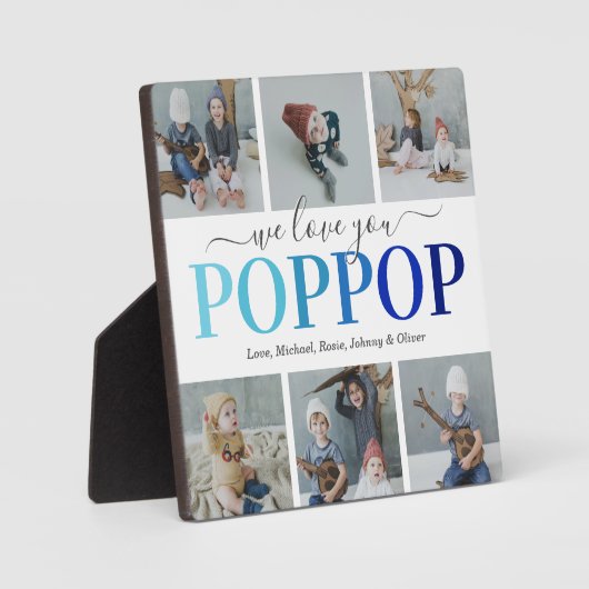 Poppop Vaderdag Photo Collage Plaque Fotoplaat (Voorkant)