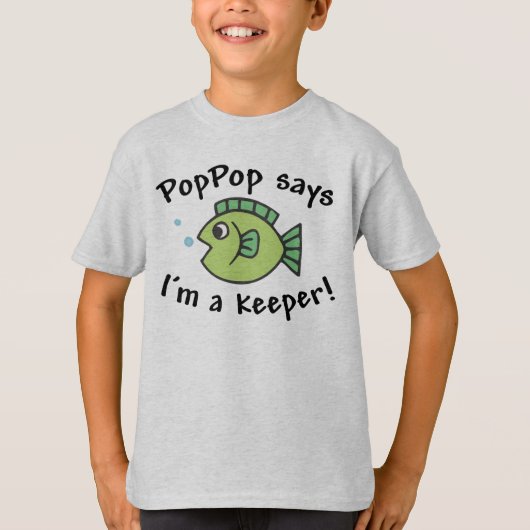PopPop zegt dat ik een keeper ben! T-shirt (Voorkant)