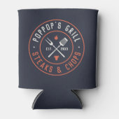 Poppop's grill, speciaal jaar ingesteld blikjeskoeler (Voorkant)