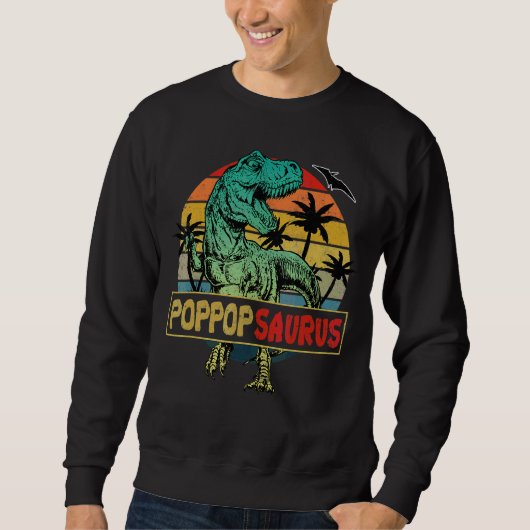 Poppopsaurus Rex Dinosaur Familie Matching Trui (Voorkant)