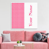Popppy Modern Houndstooth met naam Canvas Afdruk (Insitu (Woonkamer))