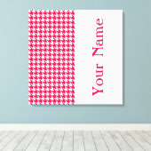 Popppy Modern Houndstooth met naam Canvas Afdruk (Insitu (Houten vloer))