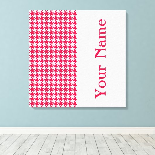 Popppy Modern Houndstooth met naam Canvas Afdruk (Insitu (Houten vloer))