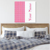 Popppy Modern Houndstooth met naam Canvas Afdruk (Insitu (Slaapkamer))