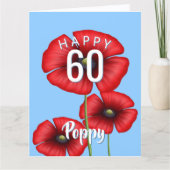 Poppy 60 aangepaste mijlpaal verjaardag Kaart (Voorkant)