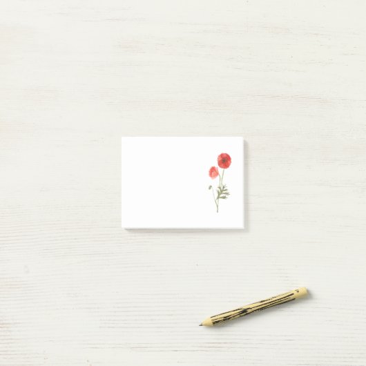 Poppy-aantekeningen na het opblazen post-it® notes (Op bureau)