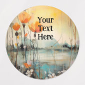 Poppy Abstract Landschap met rode klaprozen Labels (Design 2)