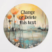 Poppy Abstract Landschap met rode klaprozen Labels (Design 1)