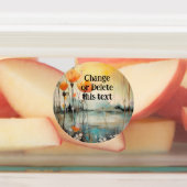 Poppy Abstract Landschap met rode klaprozen Labels (Aangebracht)