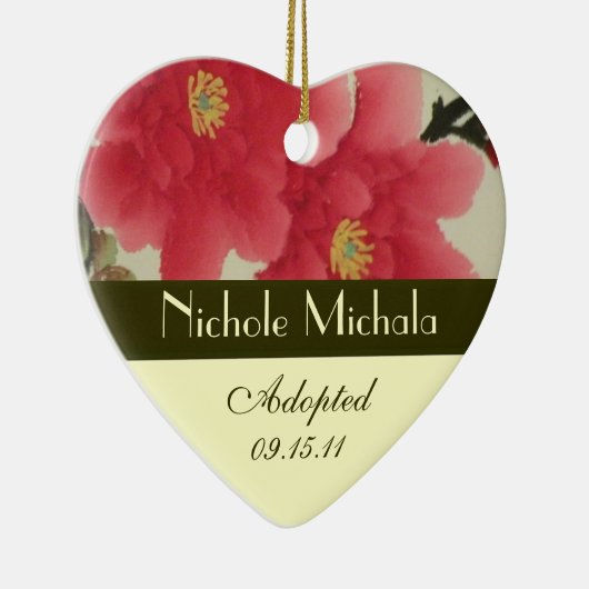 Poppy Adoption Announcement Keepslag Keramisch Ornament (Rechts)