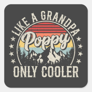 Poppy als een opa alleen koelere retro vierkante sticker