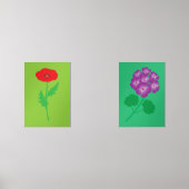 Poppy and Geranium Flowers Muurkunst Sets (Voorkant)