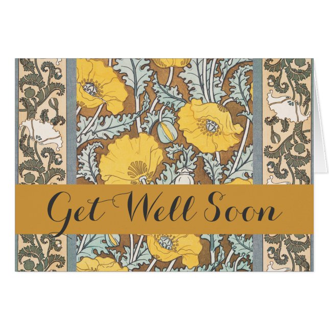 Poppy Art Illustratie Gele bloem (Voorkant Horizontaal)