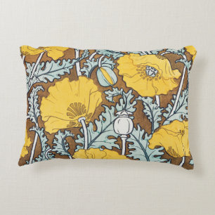 Poppy Art Illustratie Gele bloem Accent Kussen