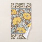 Poppy Art Illustratie Gele bloem Bad Handdoek (Handdoek)