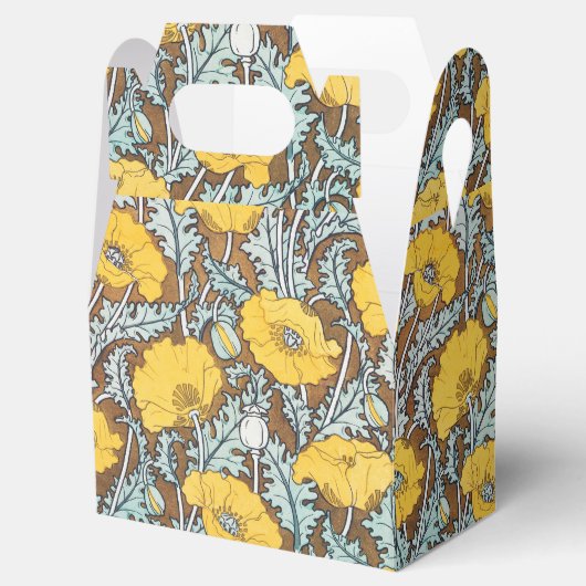 Poppy Art Illustratie Gele bloem Bedankdoosjes (Geopend)
