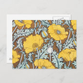 Poppy Art Illustratie Gele bloem Briefkaart (Voorkant / Achterkant)