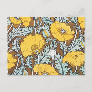 Poppy Art Illustratie Gele bloem Briefkaart