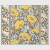 Poppy Art Illustratie Gele bloem Cadeaupapier (Vlak)