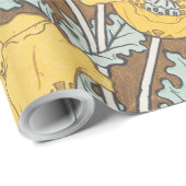 Poppy Art Illustratie Gele bloem Cadeaupapier (Rol Hoek)