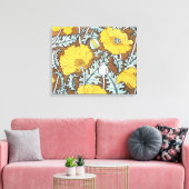 Poppy Art Illustratie Gele bloem Canvas Afdruk (Insitu (Woonkamer))