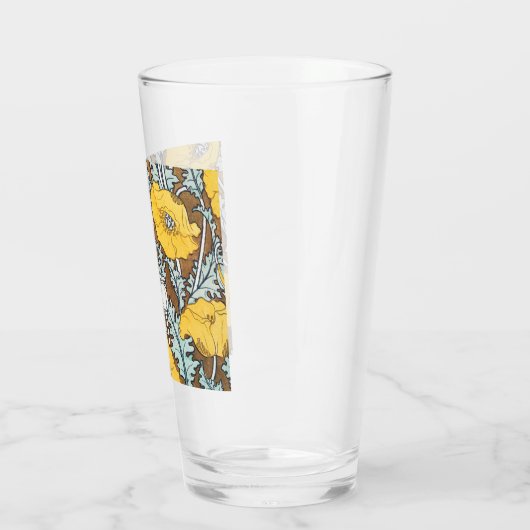 Poppy Art Illustratie Gele bloem Glas (Links)