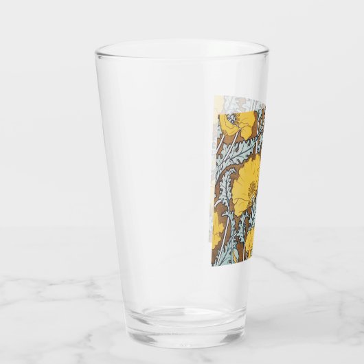 Poppy Art Illustratie Gele bloem Glas (Rechts)