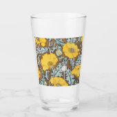 Poppy Art Illustratie Gele bloem Glas (Voorkant)