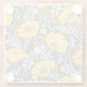 Poppy Art Illustratie Gele bloem Glazen Onderzetter (Achterkant)