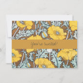 Poppy Art Illustratie Gele bloem Kaart (Voorkant)