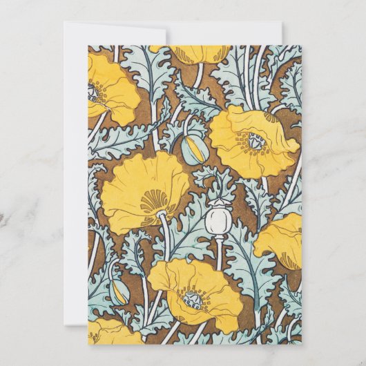 Poppy Art Illustratie Gele bloem Kaart (Achterkant)