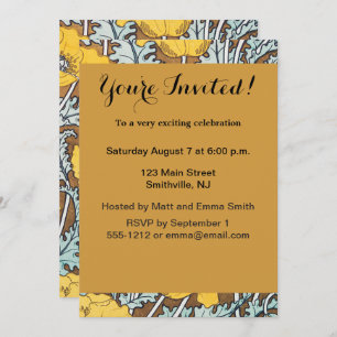 Poppy Art Illustratie Gele bloem Kaart