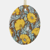 Poppy Art Illustratie Gele bloem Keramisch Ornament (Rechts)