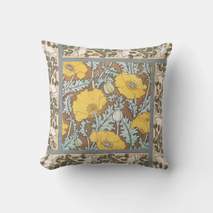 Poppy Art Illustratie Gele bloem Kussen