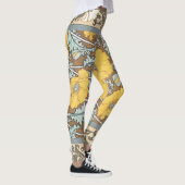 Poppy Art Illustratie Gele bloem Leggings (Rechts)