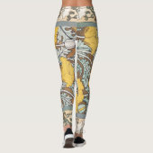 Poppy Art Illustratie Gele bloem Leggings (Achterkant)