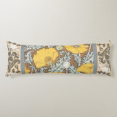 Poppy Art Illustratie Gele bloem Lichaamskussen (Voorkant)