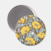 Poppy Art Illustratie Gele bloem Magneet (Voorkant / Achterkant)