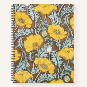 Poppy Art Illustratie Gele bloem Notitieboek (Voorkant)