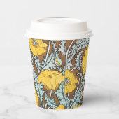 Poppy Art Illustratie Gele bloem Papieren Bekers (Links)