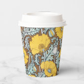 Poppy Art Illustratie Gele bloem Papieren Bekers (Achterkant)