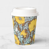 Poppy Art Illustratie Gele bloem Papieren Bekers (Rechts)