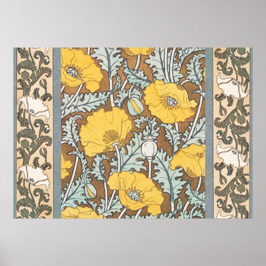 Poppy Art Illustratie Gele bloem Poster (Voorkant)