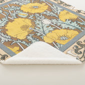 Poppy Art Illustratie Gele bloem Sherpa Deken (3/4)